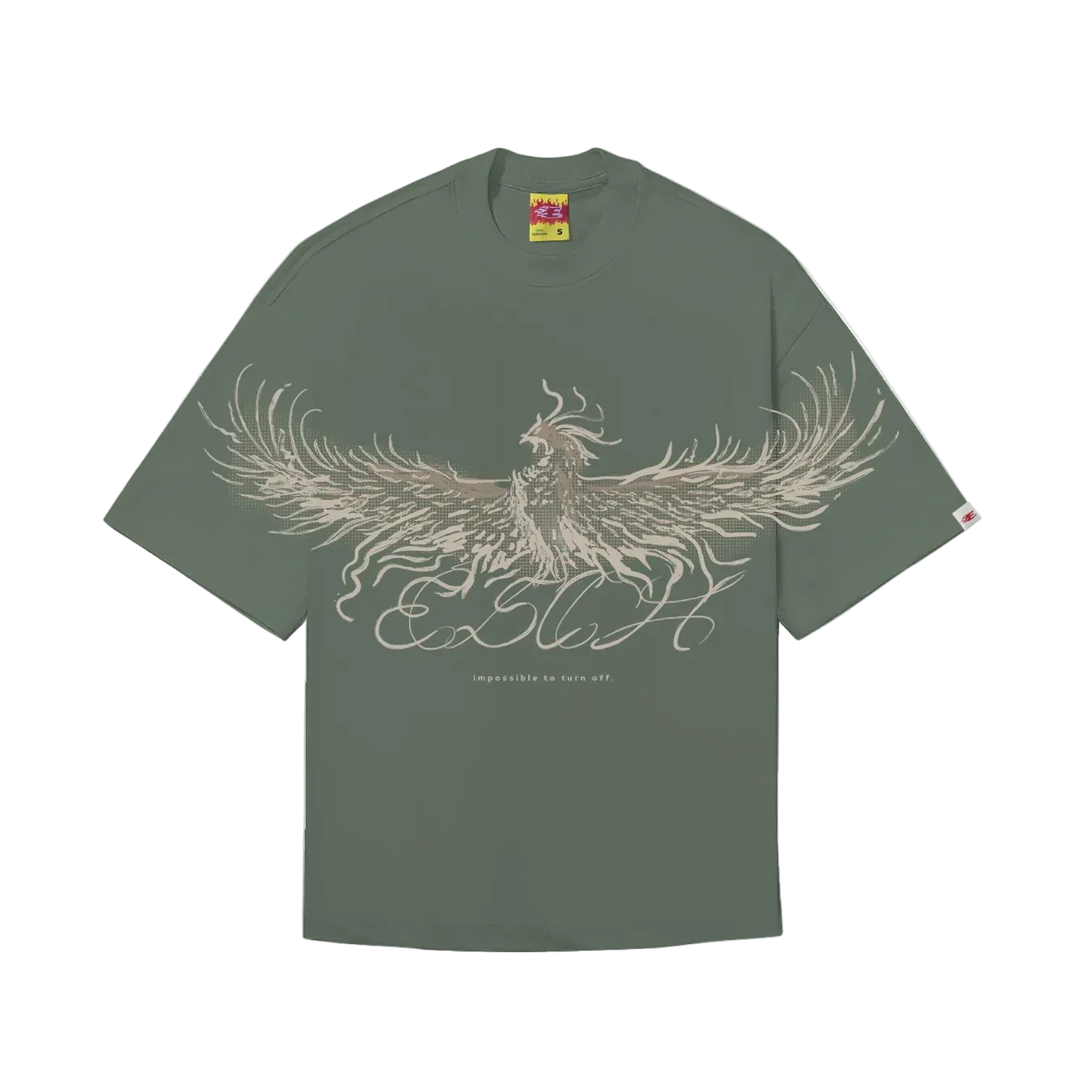 CAMISETA BOXY "FENIX" VERDE