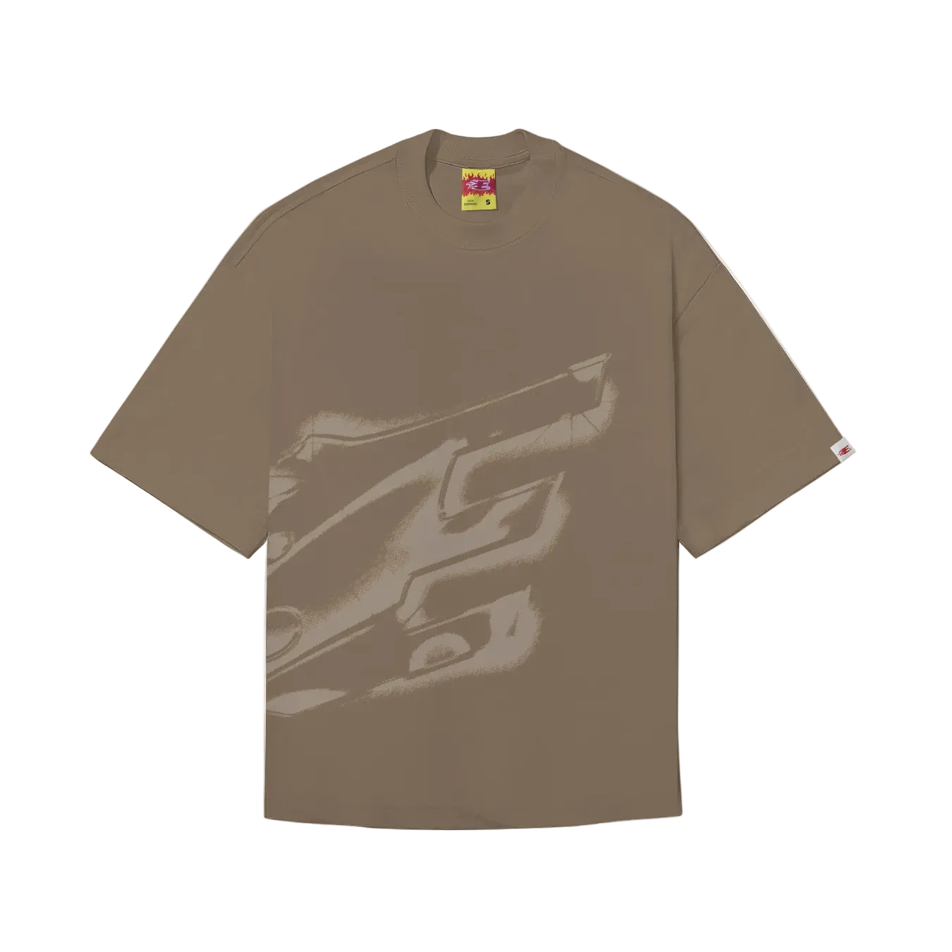 CAMISETA BOXY "FIRE-CHROME" MARROM