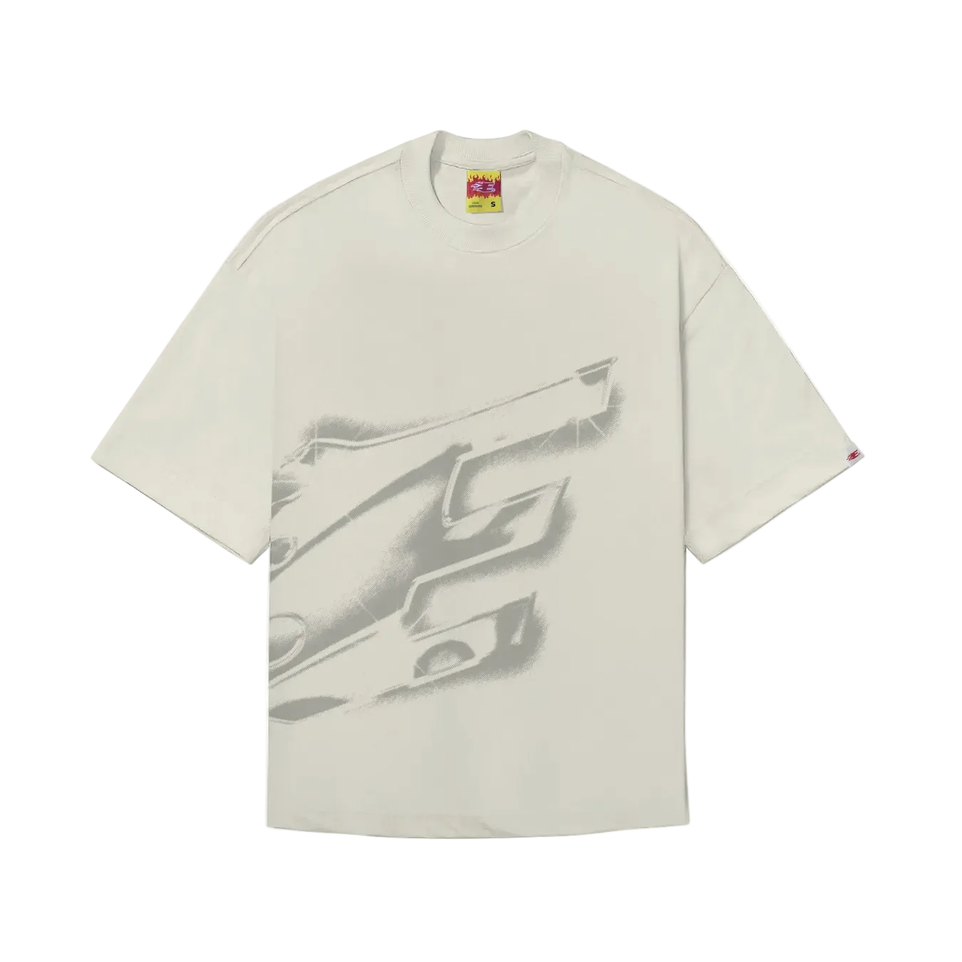 CAMISETA BOXY "FIRE-CHROME" OFF WHITE