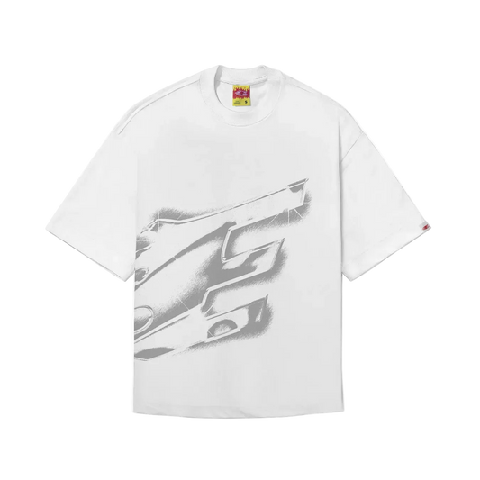 CAMISETA BOXY "FIRE-CHROME" BRANCA