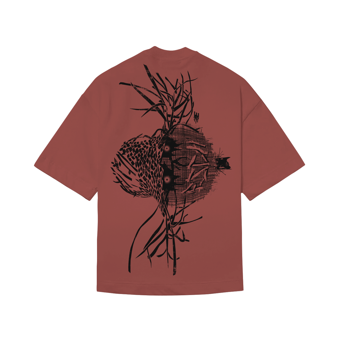 CAMISETA BOXY "ESPANTALHO" BORDO