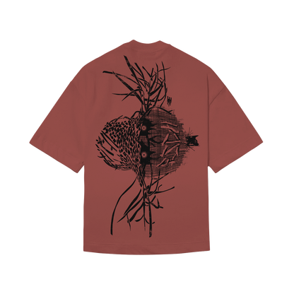 CAMISETA BOXY "ESPANTALHO" BORDO
