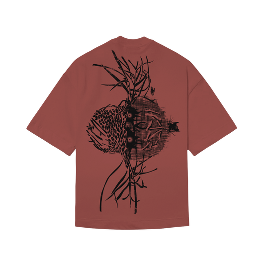 CAMISETA BOXY "ESPANTALHO" BORDO