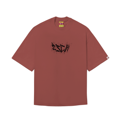 CAMISETA BOXY "ESPANTALHO" BORDO