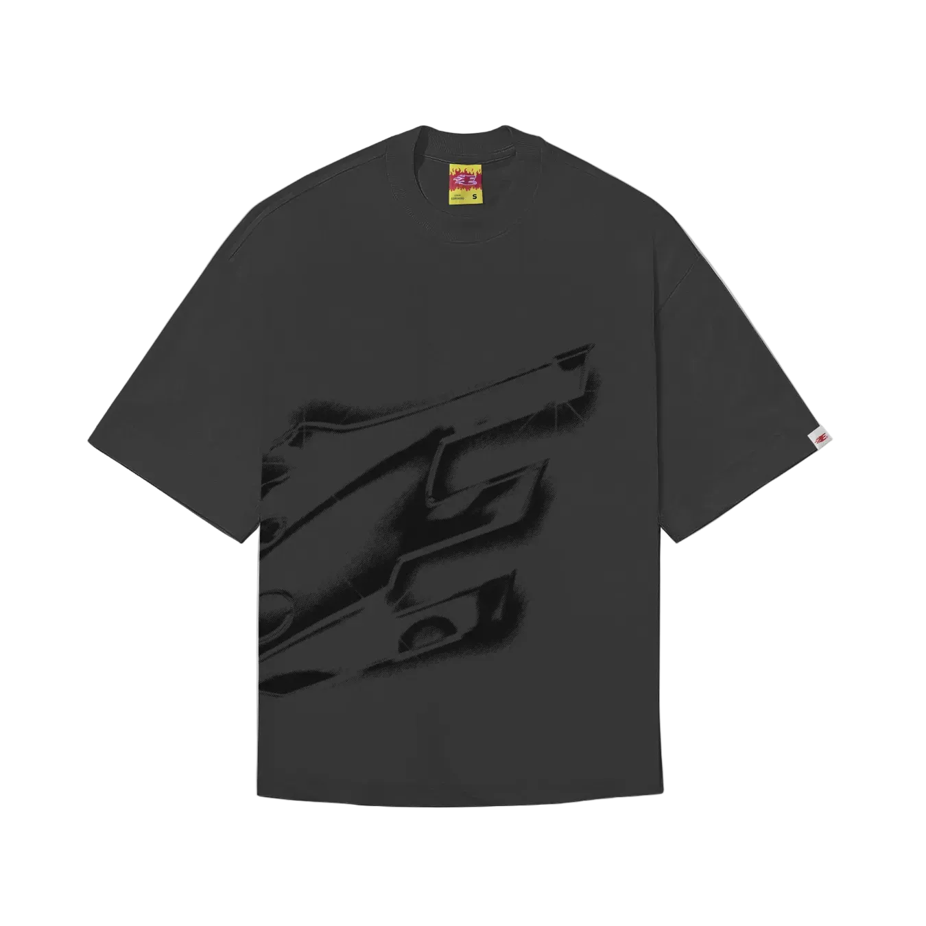 CAMISETA BOXY "FIRE-CHROME" PRETA