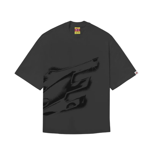 CAMISETA BOXY "FIRE-CHROME" PRETA