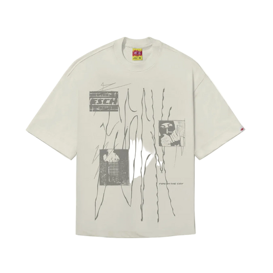 CAMISETA BOXY "FIRE-IN-THE-CITY" OFF WHITE