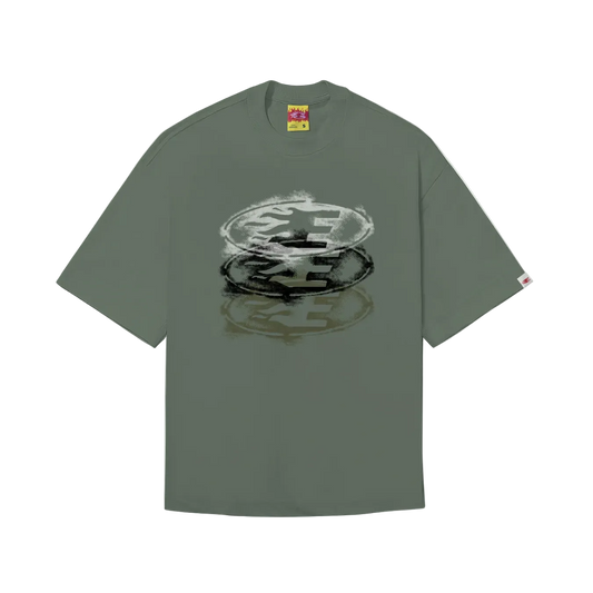CAMISETA BOXY "STENCIL" VERDE