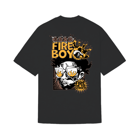 CAMISETA "FIRE BOY" PRETA