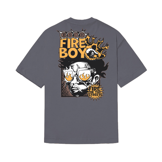CAMISETA "FIRE BOY" CINZA